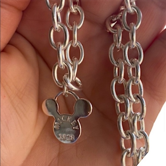 STERLING SILVER MICKEY MOUSE PLATED SILVER NECKLACE - Picture 4 of 4